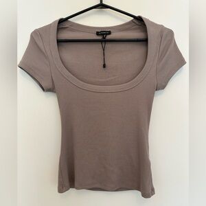 Dynamite Ribbed Scoopneck Top